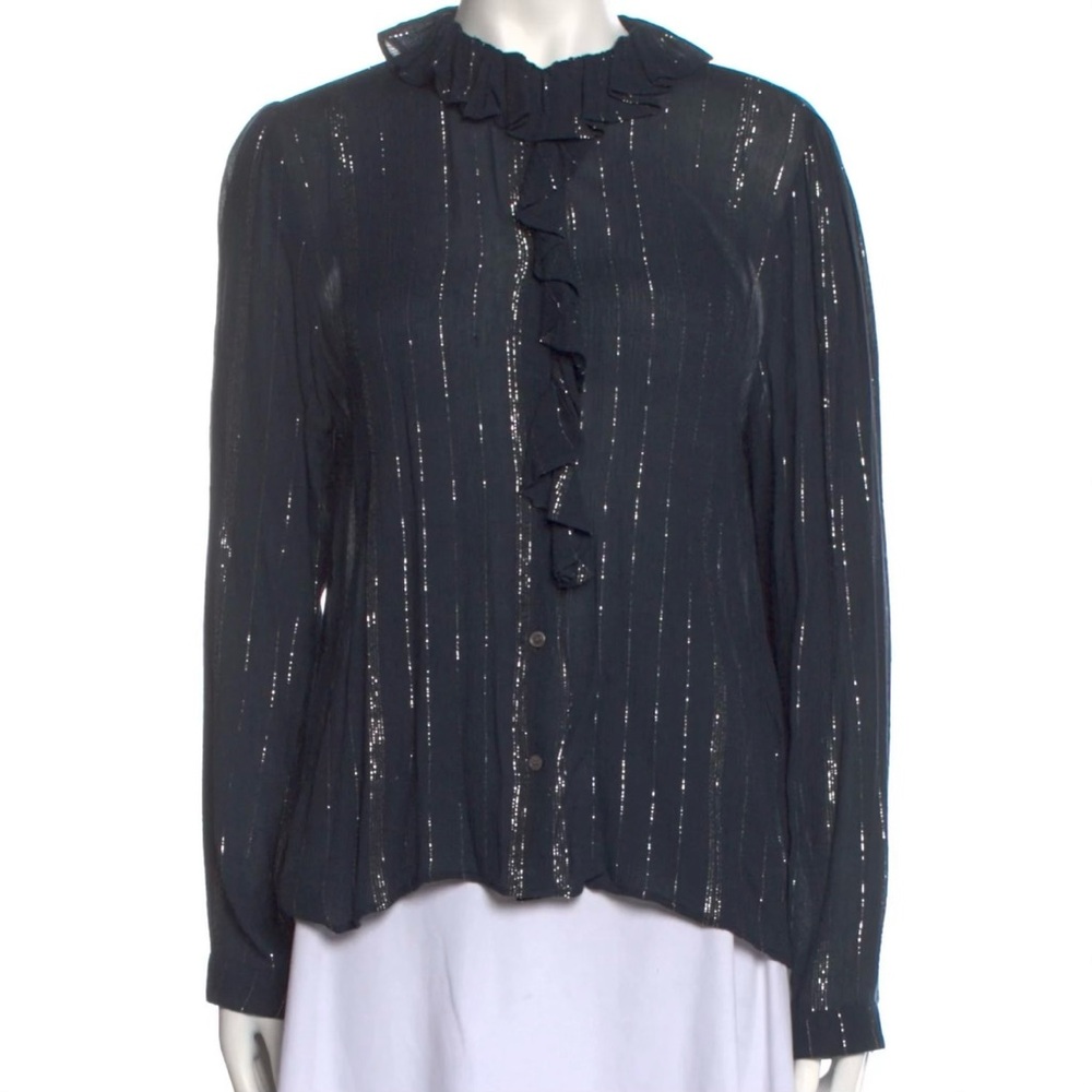 Vanessa  Bruno Jehane Marine Metallic blouse -